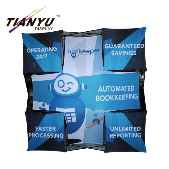 Trade Show Toon Rechte Gebogen Fabric Achtergrond Seg Pop Up Stand Muur