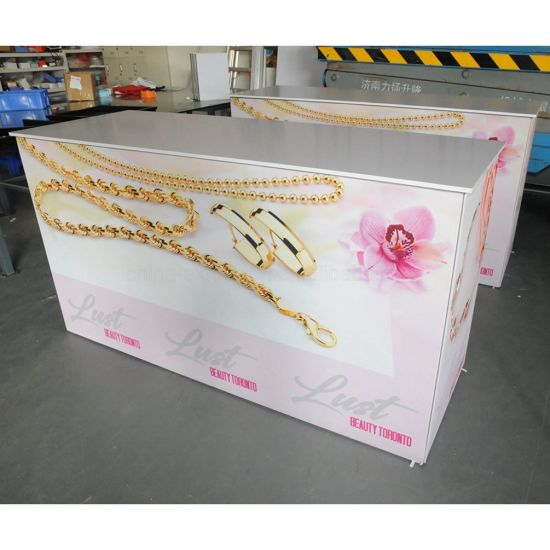 Custom Design Printing Portable Aluminium Equipment Trade Show Table Stand Promotion Counter