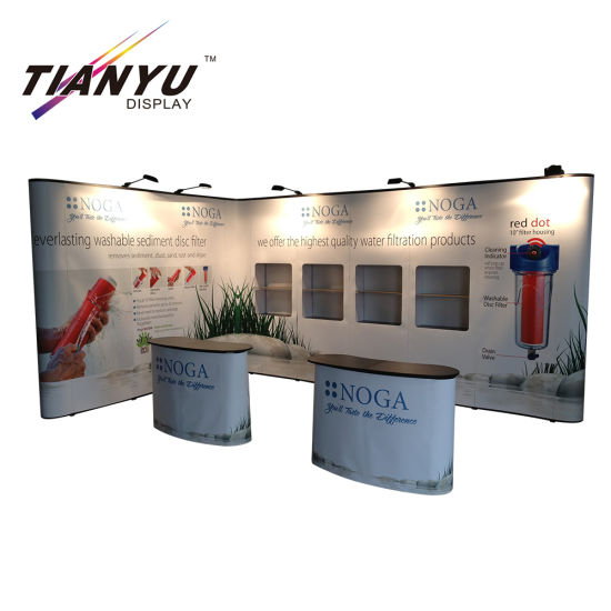4X3 Pop-up Displays Verstelbare Bedrukte Stof Ondersteuning Stand