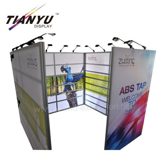 Tian Yu Do Island Exhibition Booth Ontwerp van de standaard 10X10 Voeten met Shelf System