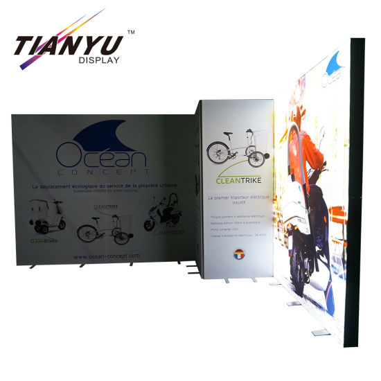 3x6m Modern dye-sublimatie Tension Fabric lichtgewicht aluminium frame Exhibition Booth
