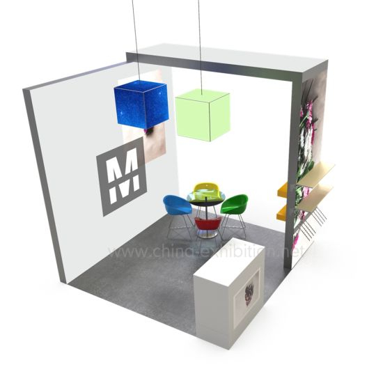 Fabricage Custom Made Frameless Fabric Light Dozen met achtergrondverlichting en EdgeLight LED Gebruikt in 3x3m Trade Show Booth