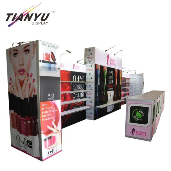 Aangepaste kleurrijke aluminium Nail Polish display Teller voor Fair Booth