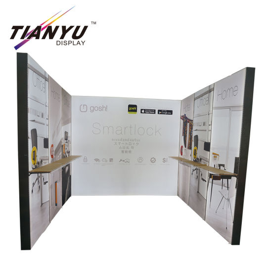 Portable Aluminium Tube Tension Fabric Trade Show Display 3X3 Booth