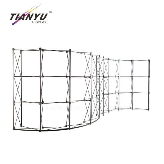 Gebogen S Shape Trade Show Magnetic Pop Up Display Stand Banner Stands