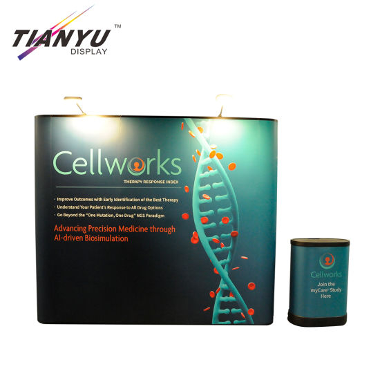 Portable Exhibition Booth Muur Banner Stand Straight Achtergrond Tension Fabric Pop Up Display voor Trade Show