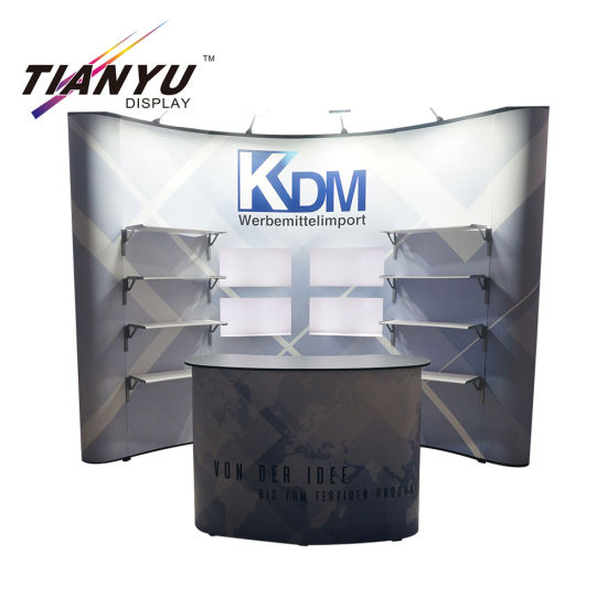 Fabrikant Portable Trade Show Muur Fabric Aluminium Pop Up Stand krantenstandaard