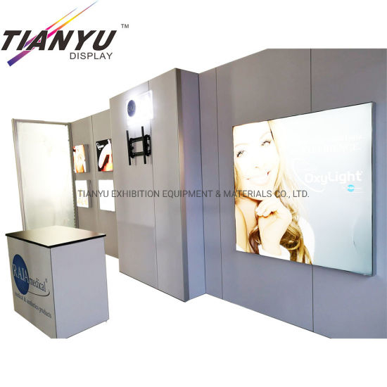 10FT Curve Exhibition Booth en Walls Fabric Weergave
