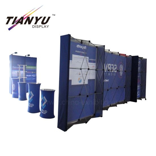 5X7 Size Custom Graphic Stretchstof Exhibition Equipment Achtergrond Pop-up