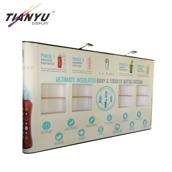 Vertoning van de Tentoonstelling Booth Aannemer elastische stof Trade Show Achtergrond
